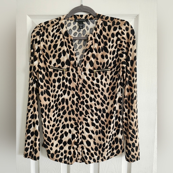 International concepts Leopard Print blouse - Picture 4 of 7
